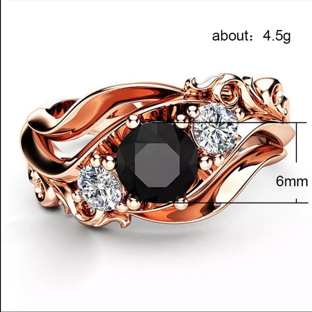 New Women’s Rose Gold Diamond Lady Ring 💍 - Picture 3 of 5